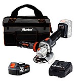 משחזת זווית נטענת 4.5" Hunter 100411-021 18V - עם סוללה 3Ah ומטען 3A משחזת זווית נטענת 4.5" Hunter 100411-021 18V - עם סוללה 3Ah ומטען 3A