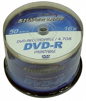 �� �� 50 ������ PRINTABLEX16-R DVD-R/+R 4.7GB X16 ���� Silver Line