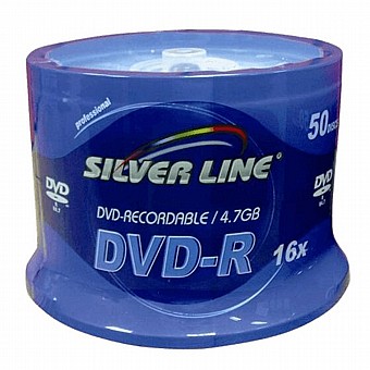 �� �� 50 ������ CAKEX16-R DVD-R/+R 4.7GB X16 ���� Silver Line