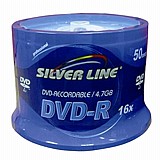 �� �� 50 ������ CAKEX16-R DVD-R/+R 4.7GB X16 ���� Silver Line