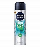 דאודורנט ספריי לגבר Nivea Cool Kick Fresh בנפח 150 מ"ל דאודורנט ספריי לגבר Nivea Cool Kick Fresh בנפח 150 מ"ל