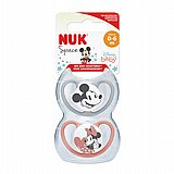 זוג מוצצים 0-6 חודשים NUK Space Mickey/Minnie Mouse - צבע אדום / אפור זוג מוצצים 0-6 חודשים NUK Space Mickey/Minnie Mouse - צבע אדום / אפור