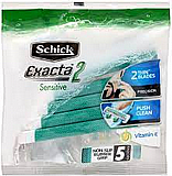 סכיני גילוח חד-פעמיים סנסטיב Schick Extreme 2 לגברים דו להבי - סך הכל 5 סכינים עם ידית סכיני גילוח חד-פעמיים סנסטיב Schick Extreme 2 לגברים דו להבי - סך הכל 5 סכינים עם ידית
