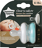 זוג מוצצים 6-18 חודשים Closer to Nature Breast Like - טורקיז לבן - מבית Tommee Tippee זוג מוצצים 6-18 חודשים Closer to Nature Breast Like - טורקיז לבן - מבית Tommee Tippee