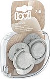 זוג מוצצי סיליקון מהדורת Harmony מבית Lovi - אפור (3-6 חודשים) זוג מוצצי סיליקון מהדורת Harmony מבית Lovi - אפור (3-6 חודשים)