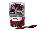סט 50 עטים כדוריים אדומים עם לחצן 1 מ"מ G7 - מבית Cobra סט 50 עטים כדוריים אדומים עם לחצן 1 מ"מ G7 - מבית Cobra