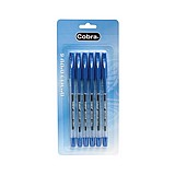 סט שישה עטים כדוריים כחולים שקופים - מבית Cobra סט שישה עטים כדוריים כחולים שקופים - מבית Cobra