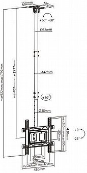 ���� ����� ������ ����� ������� ����� 32"-70" ���� Lumi PLB-CE1044-01