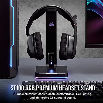 ���� ���� �������� � CORSAIR ST100 RGB Premium Headset Stand