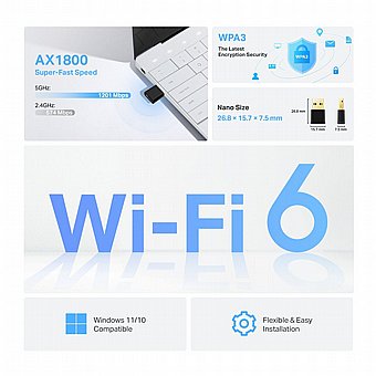 ���� ��� ������ TP-Link AX1800 WiFi 6 Archer TX20U Nano