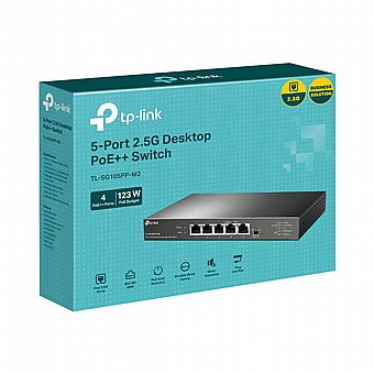 ����/��� ������ TP-Link 5 Ports 2.5G Multi-Gigabit with 4-Port PoE++ TL-SG105PP-M2