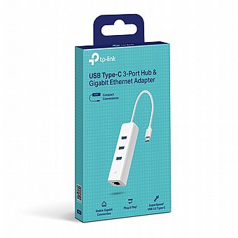 ���� USB Type-C ������ ��� RJ45 �� 3 ������ TP-Link UE330C USB 3.0