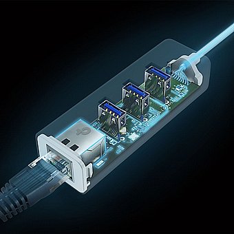 ���� USB Type-C ������ ��� RJ45 �� 3 ������ TP-Link UE330C USB 3.0