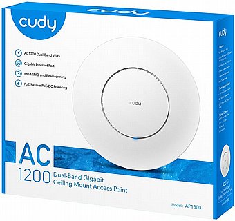 ����� ���� ����� CUDY AC1200 Dual-Band Gigabit Ceiling Mount Access Point Mesh AP1300
