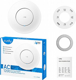 ����� ���� ����� CUDY AC1200 Dual-Band Gigabit Ceiling Mount Access Point Mesh AP1300