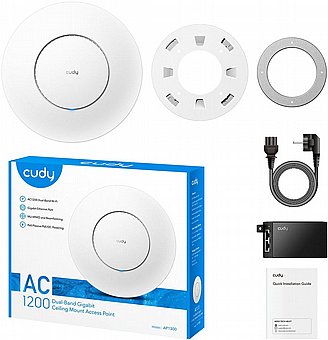 ����� ���� ����� CUDY AC1200 Dual-Band Gigabit Ceiling Mount Access Point Mesh AP1300