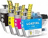 סט 4 ראשי דיו תואמים Brother LC421XL סט 4 ראשי דיו תואמים Brother LC421XL