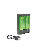 מטען 4 סוללות USB כולל 4 סוללות AA נטענות דגם GPACSB441022 - מבית GP מטען 4 סוללות USB כולל 4 סוללות AA נטענות דגם GPACSB441022 - מבית GP