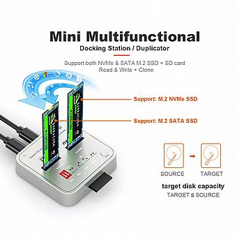 ���� ����� ���� ������  Maiwo Type C To NvMe M.2  With Clone K3016CL