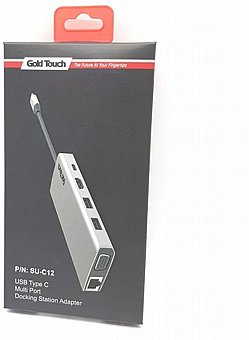 ���� ����� USB Type-C �� ������ Gold Touch SU-C12 HDMI + VGA + 4xUSB + LAN + TF/SD Slot & PD