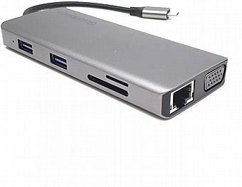 ���� ����� USB Type-C �� ������ Gold Touch SU-C12 HDMI + VGA + 4xUSB + LAN + TF/SD Slot & PD