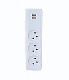 מפצל 3 שקעים Semicom SW-YZ01/03+2U מפצל 3 שקעים Semicom SW-YZ01/03+2U