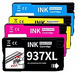 סט 4 ראשי דיו תואמים HP 937 סט 4 ראשי דיו תואמים HP 937
