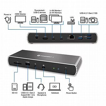 ���� ����� Gold Touch Thunderbolt 4 USB 4 UDS-THN4